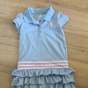 adidas Light Blue Polo Dress with Pink Trim